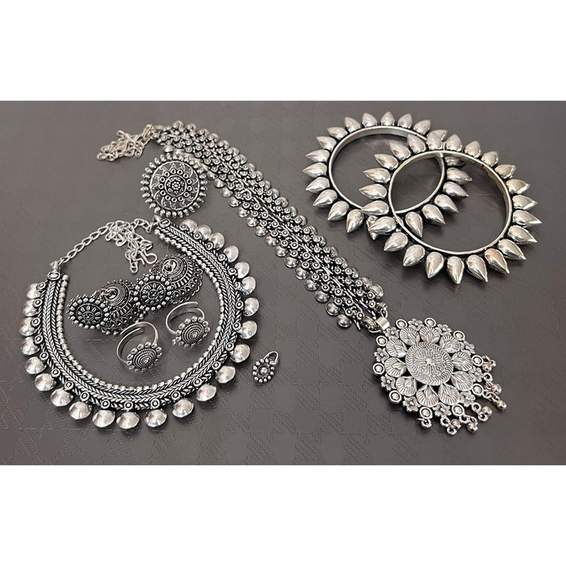 Akruti Collection Oxidised Plated Jewellery Combo Set