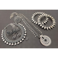 Akruti Collection Oxidised Plated Jewellery Combo Set