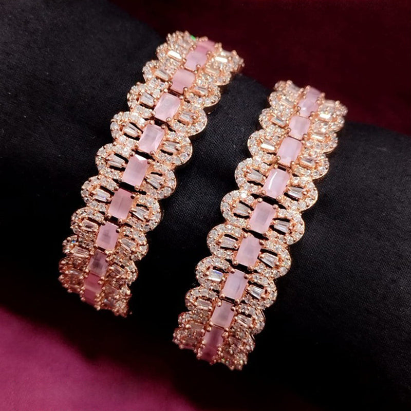 Akruti Collection Rose Gold Plated AD Bangle