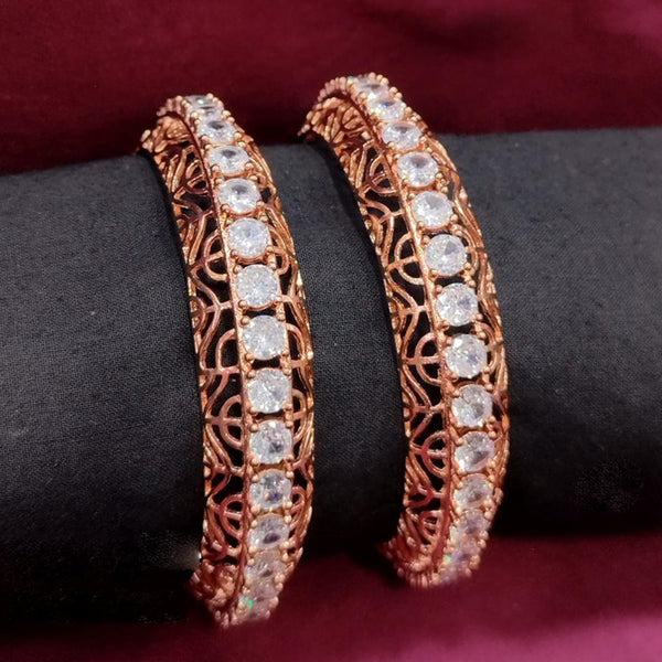 Akruti Collection Rose Gold Plated AD Bangle