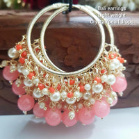 Akruti Collection Gold Plated Pearl And Beads Chandbali Earrings