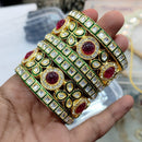 Akruti Collection Gold Plated Kundan Bangle Set