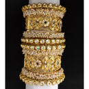 Akruti Collection Gold Plated Pearl And Kundan Bangle Set