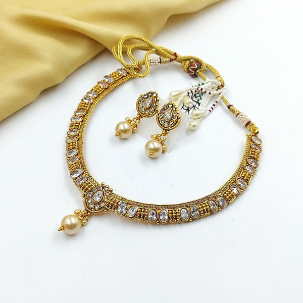 Akruti Collection Gold Plated Austrian Stone Necklace Set