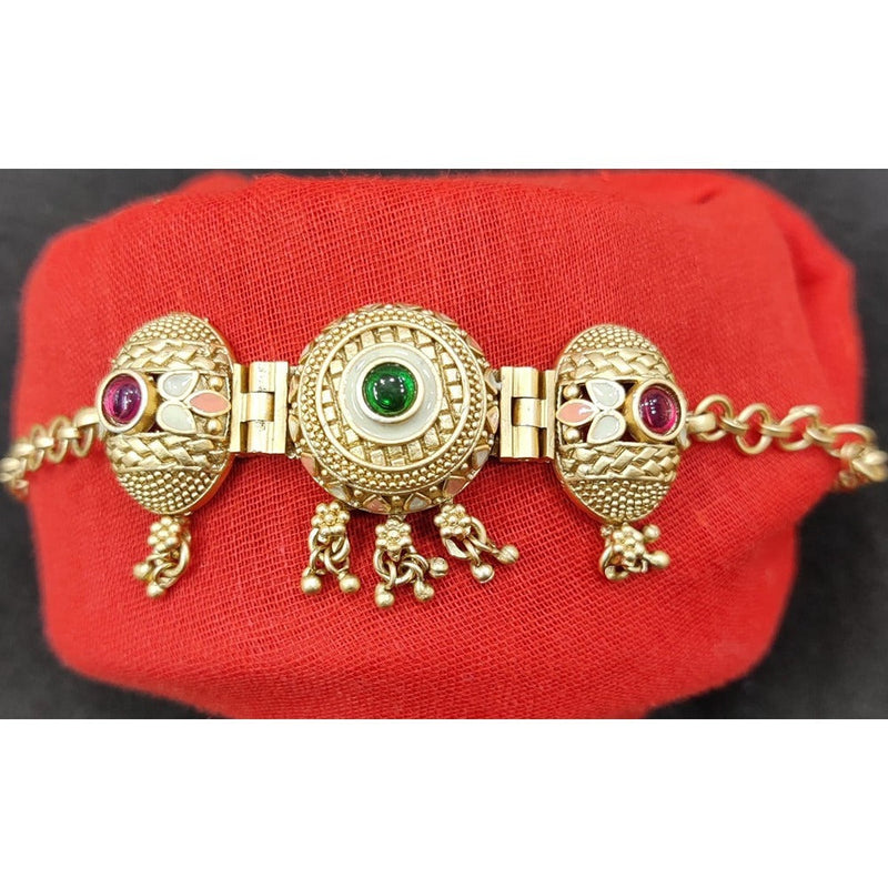 Akruti Collection Gold Plated Pota Stone Bajuband