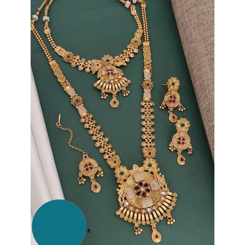 Akruti Collection Gold Plated Combo Necklace Set