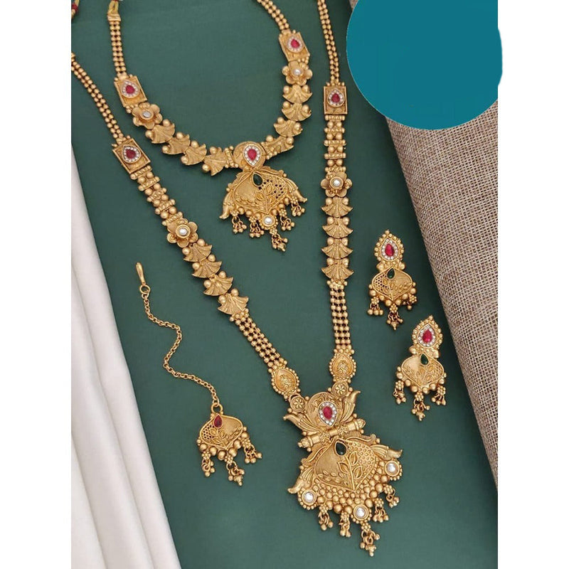 Akruti Collection Gold Plated Combo Necklace Set