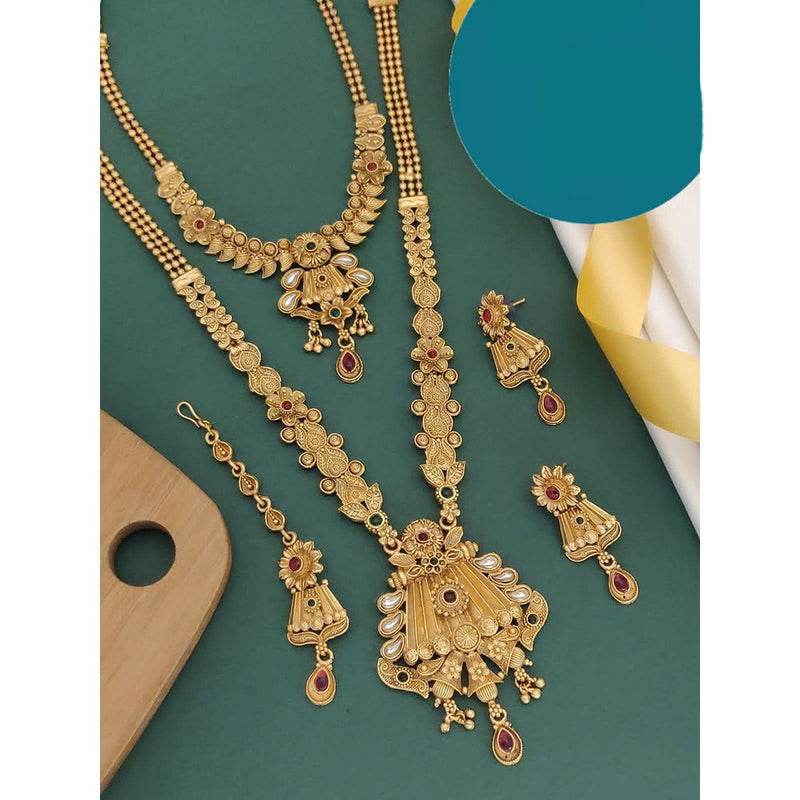 Akruti Collection Gold Plated Combo Necklace Set