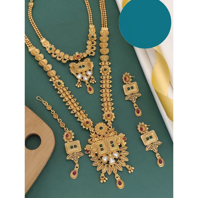 Akruti Collection Gold Plated Combo Necklace Set