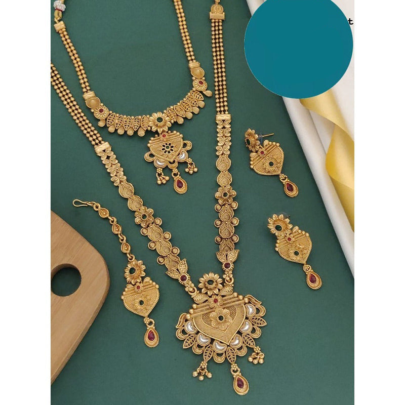 Akruti Collection Gold Plated Combo Necklace Set