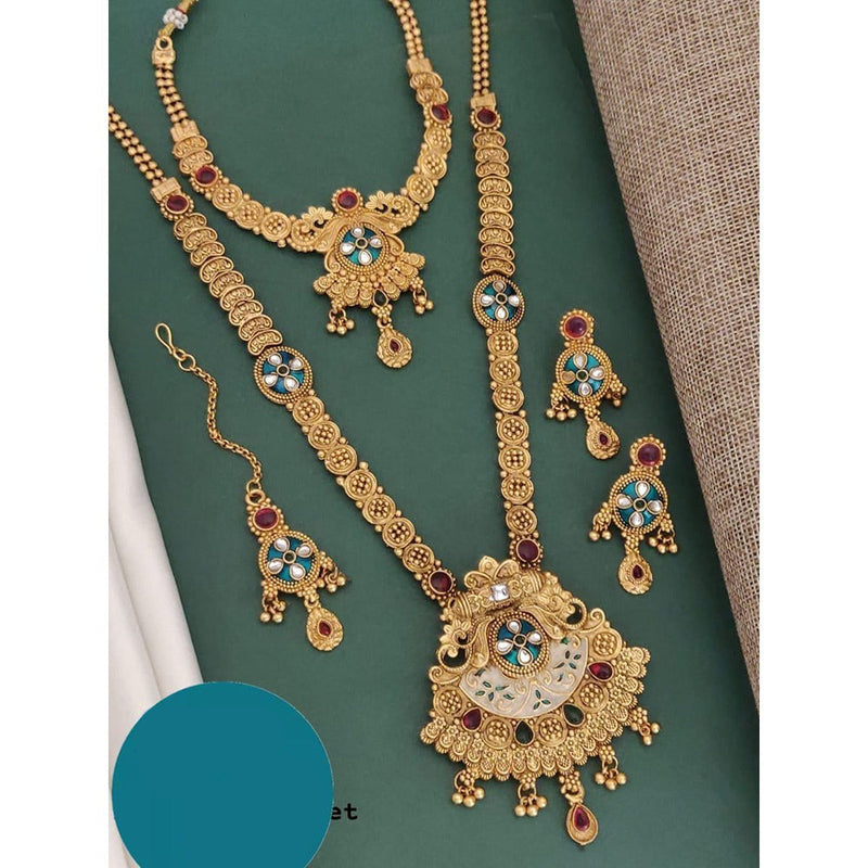 Akruti Collection Gold Plated Combo Necklace Set