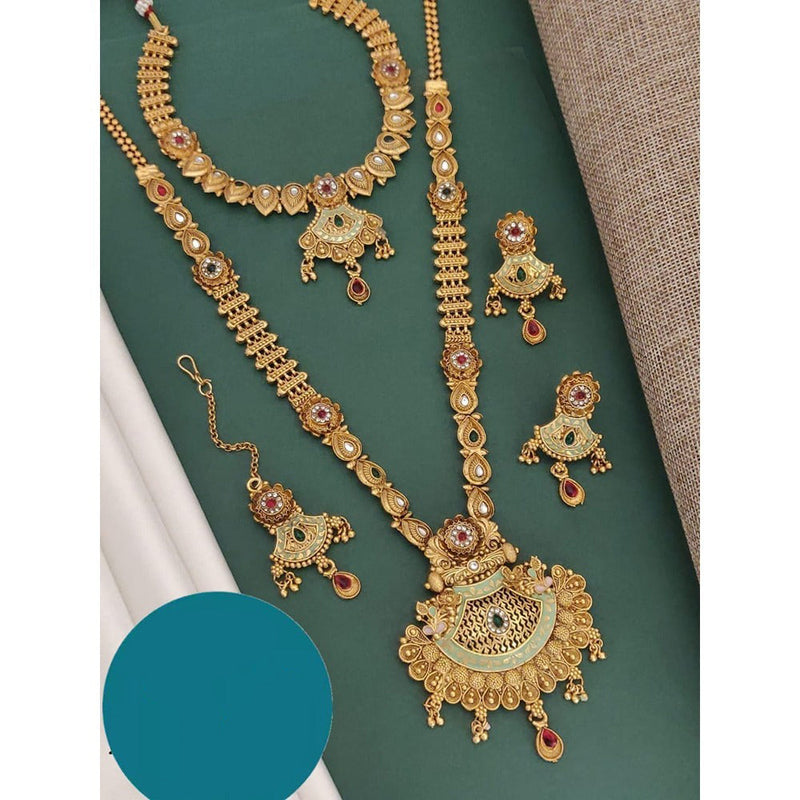 Akruti Collection Gold Plated Combo Necklace Set