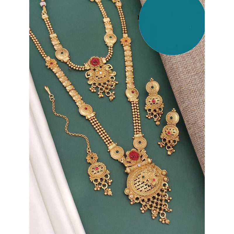 Akruti Collection Gold Plated Combo Necklace Set