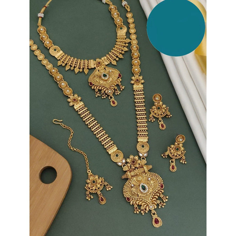 Akruti Collection Gold Plated Combo Necklace Set