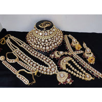 Akruti Collection Gold Plated Kundan Stone Bridal Necklace Set