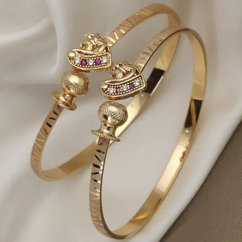 Akruti Collection Gold Plated Austrian Stone Adjustable Bracelet