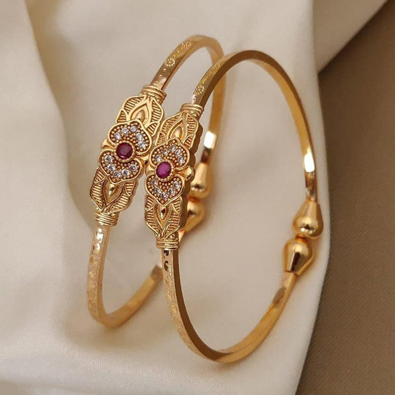 Akruti Collection Gold Plated Austrian Stone Adjustable Bracelet