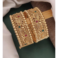 Akruti Collection Gold Plated Pota Stone Openable Kada