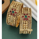 Akruti Collection Gold Plated Pota Stone Openable Kada