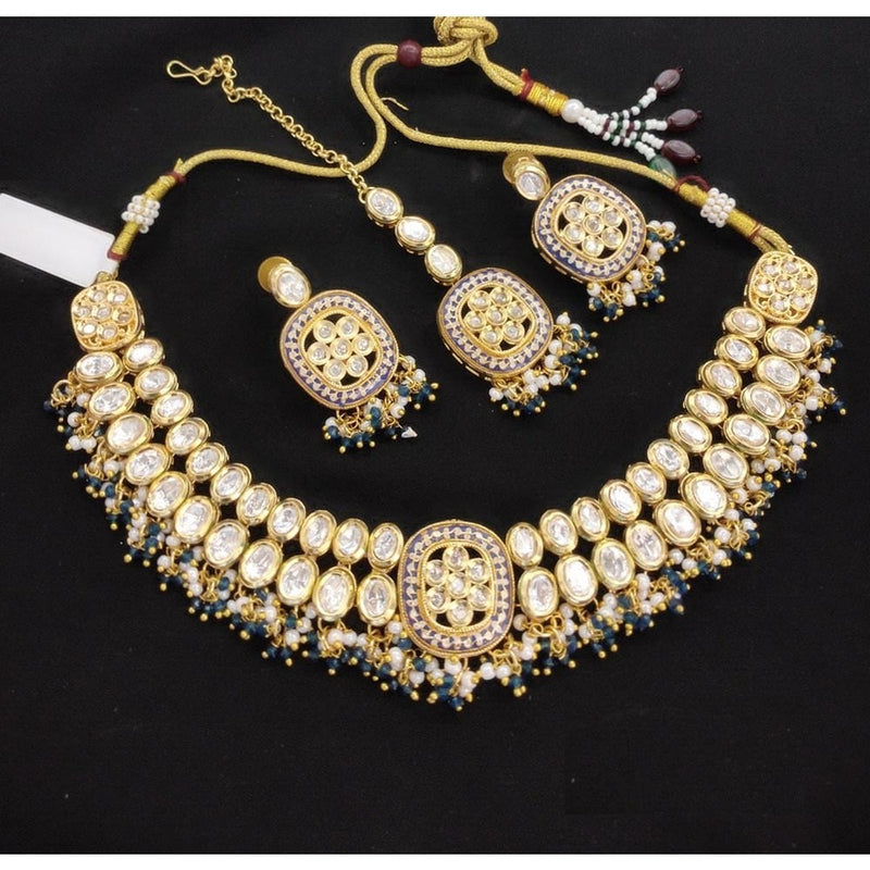 Akruti Collection Gold Plated Kundan Choker Necklace Set