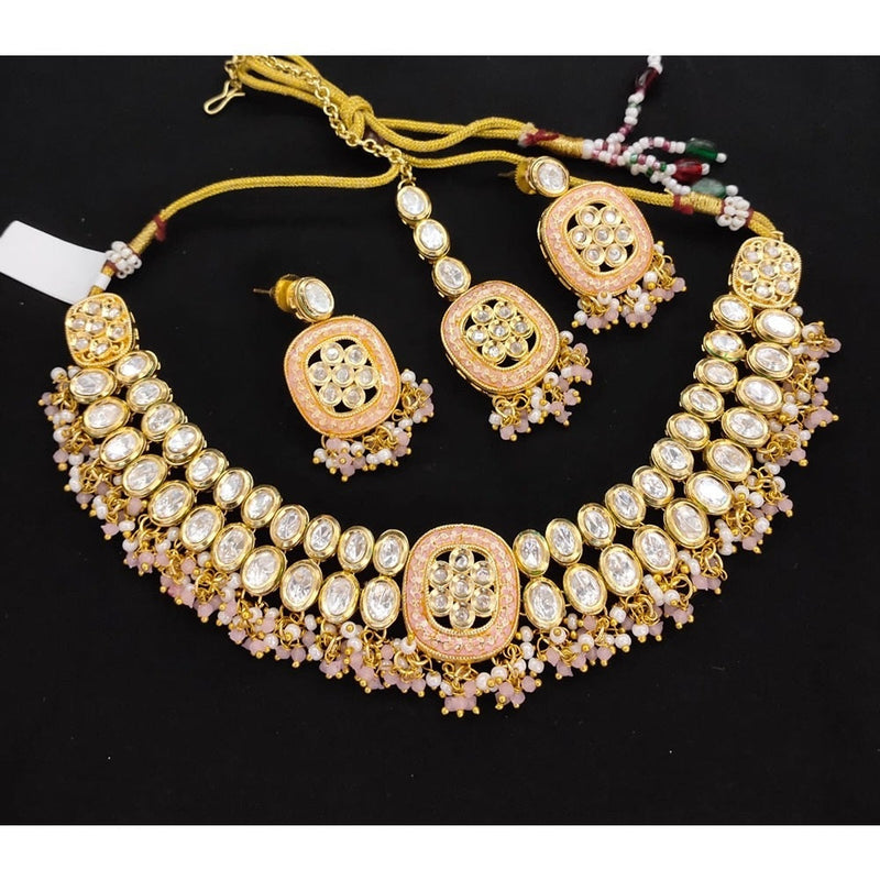 Akruti Collection Gold Plated Kundan Choker Necklace Set