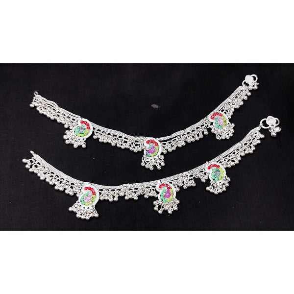 Akruti Collection Silver Plated Payal