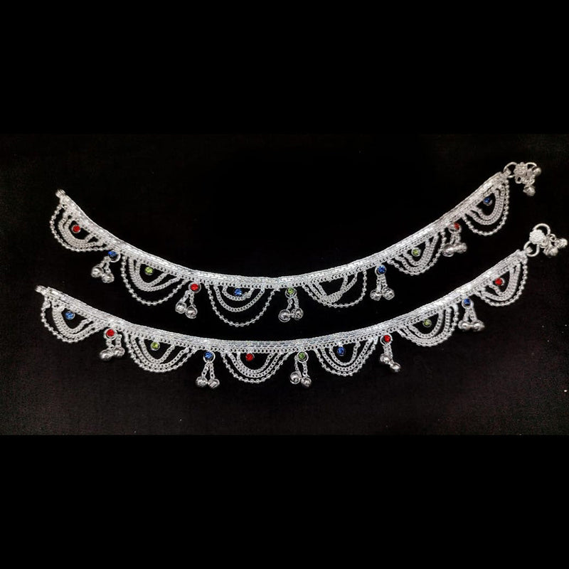 Akruti Collection Silver Plated Anklet