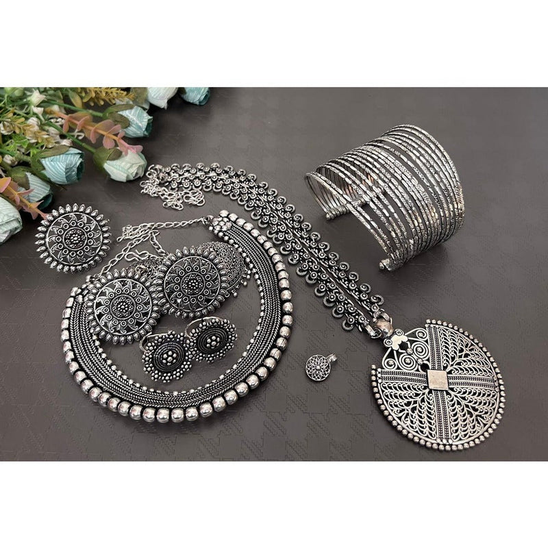 Akruti Collection Oxidised Plated Jewellery Combo