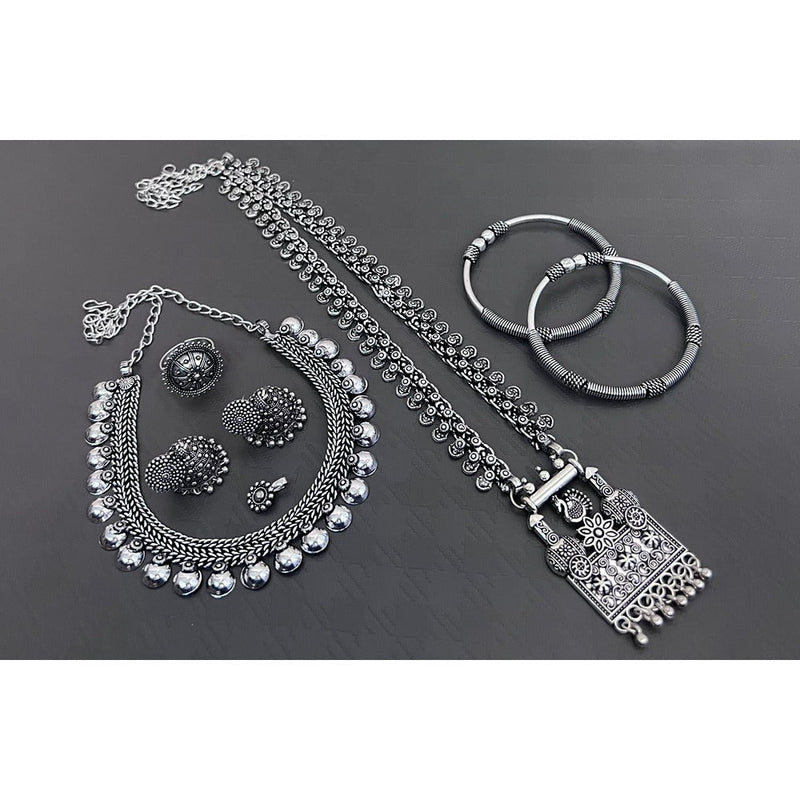 Akruti Collection Oxidised Plated Jewellery Combo