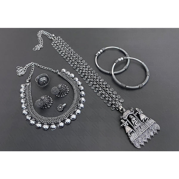 Akruti Collection Oxidised Plated Jewellery Combo