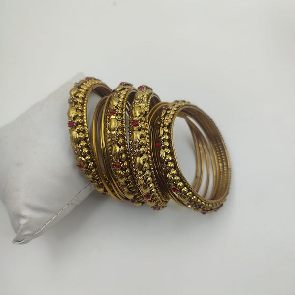 Akruti Collection Gold Plated Bangle Set