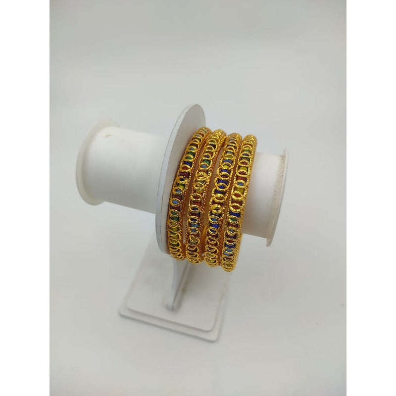 Akruti Collection Gold Plated Bangle Set