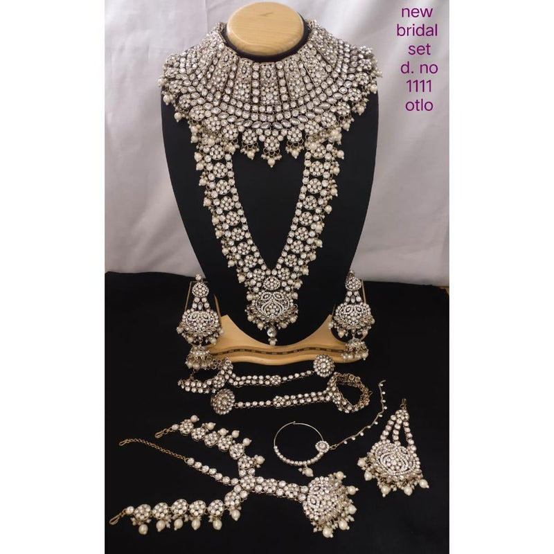 Akruti Collection Gold Plated Austrian Stone Bridal Set