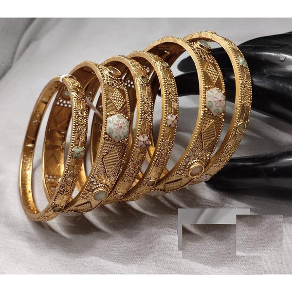 Akruti Collection Copper Gold Plated Bangle Set