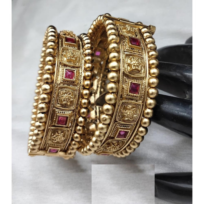 Akruti Collection Copper Gold Plated Bangle Set