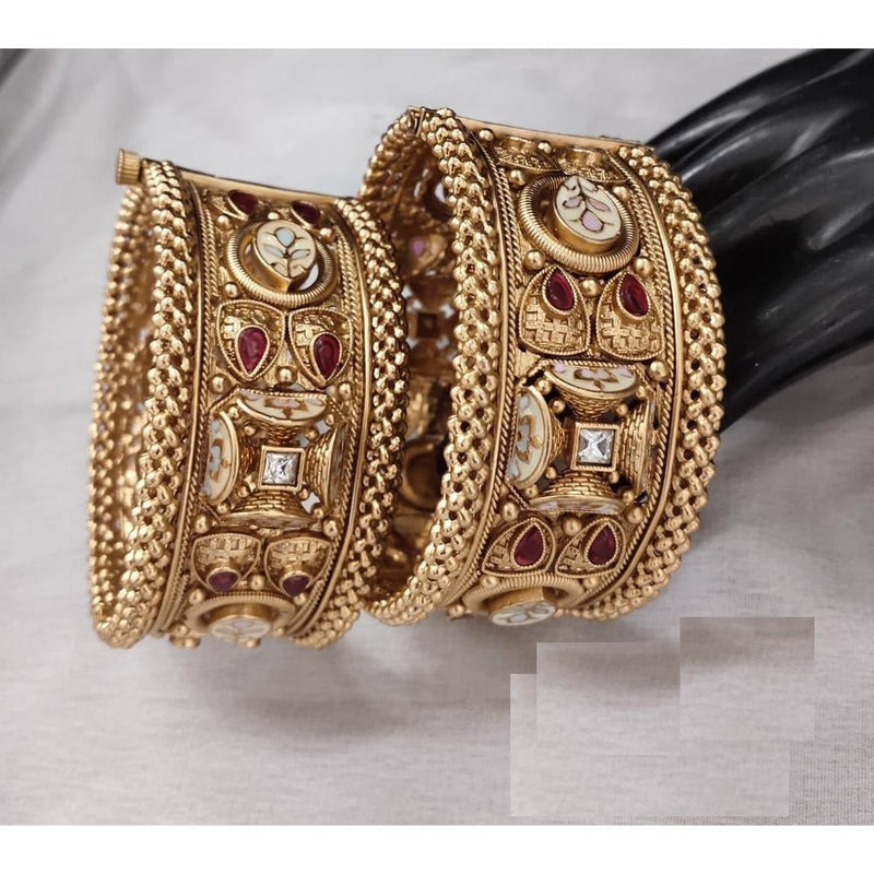 Akruti Collection Copper Gold Plated Bangle Set