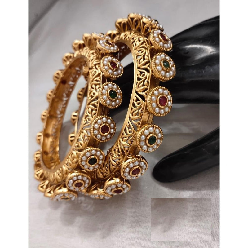 Akruti Collection Copper Gold Plated Bangle Set