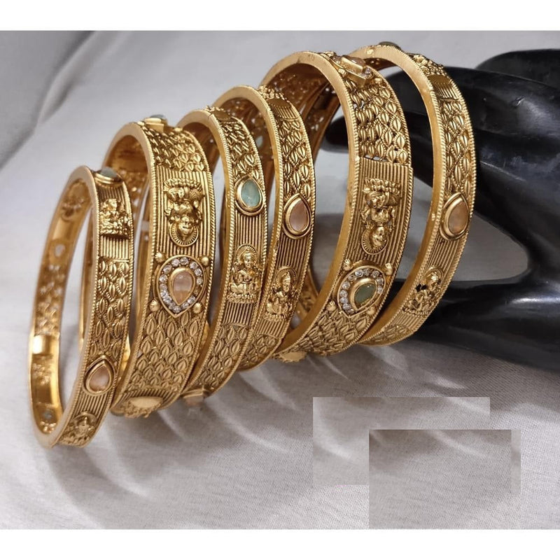 Akruti Collection Copper Gold Plated Bangle Set