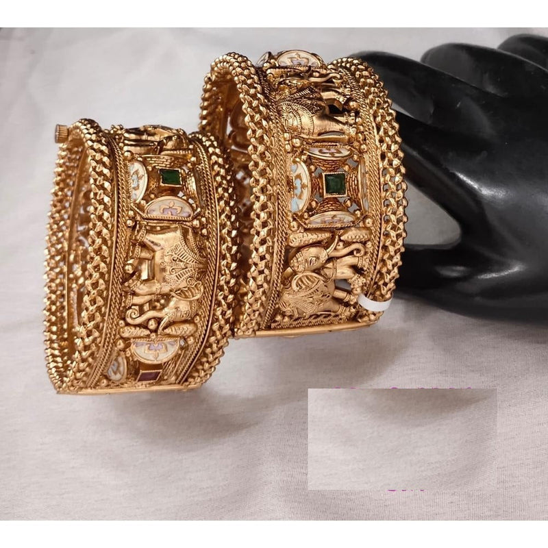 Akruti Collection Copper Gold Plated Bangle Set