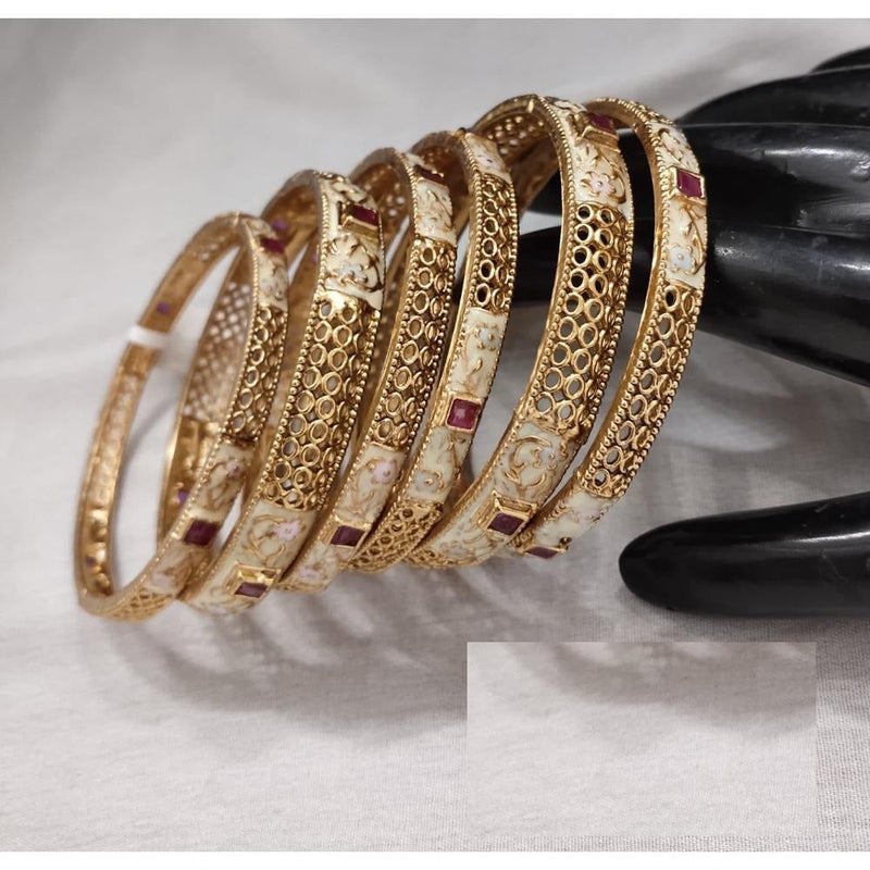 Akruti Collection Copper Gold Plated Bangle Set