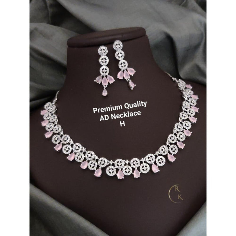 Akruti Collection Silver Plated AD Necklace Set