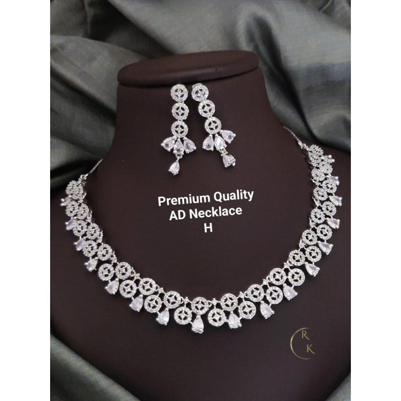 Akruti Collection Silver Plated AD Necklace Set