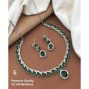 Akruti Collection Silver Plated AD Necklace Set
