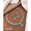 Akruti Collection Silver Plated AD Necklace Set