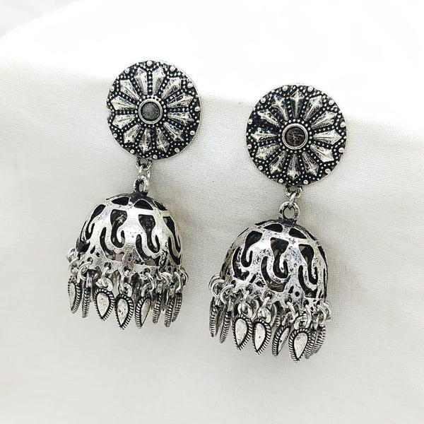 Akruti Collection Oxidised Plated Jhumki Earring