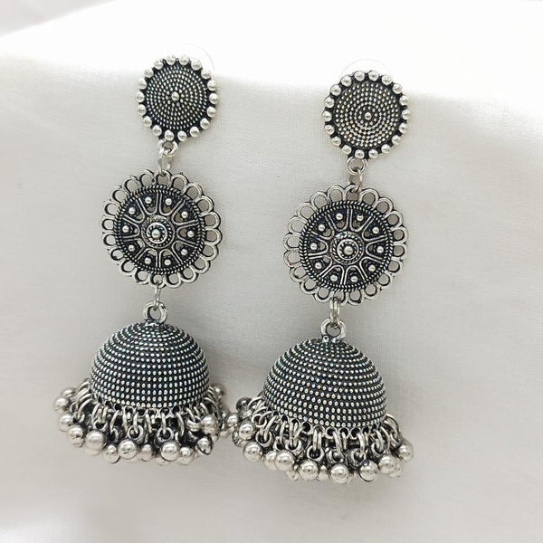 Akruti Collection Oxidised Plated Jhumki Earring