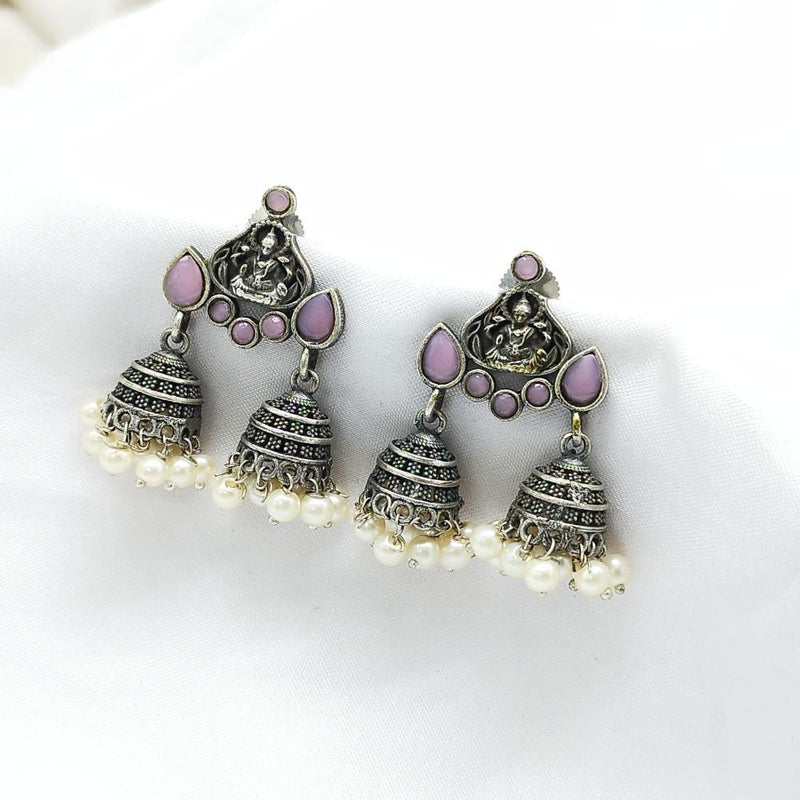 Akruti Collection Oxidised Plated Pota Stone Dangler Earring