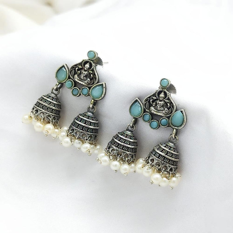 Akruti Collection Oxidised Plated Pota Stone Dangler Earring