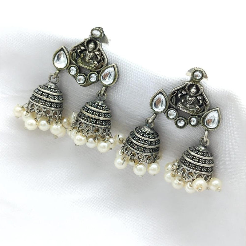 Akruti Collection Oxidised Plated Pota Stone Dangler Earring