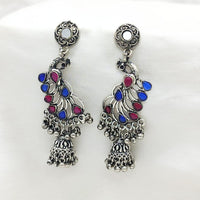 Akruti Collection Oxidised Plated Pota Stone Dangler Earring